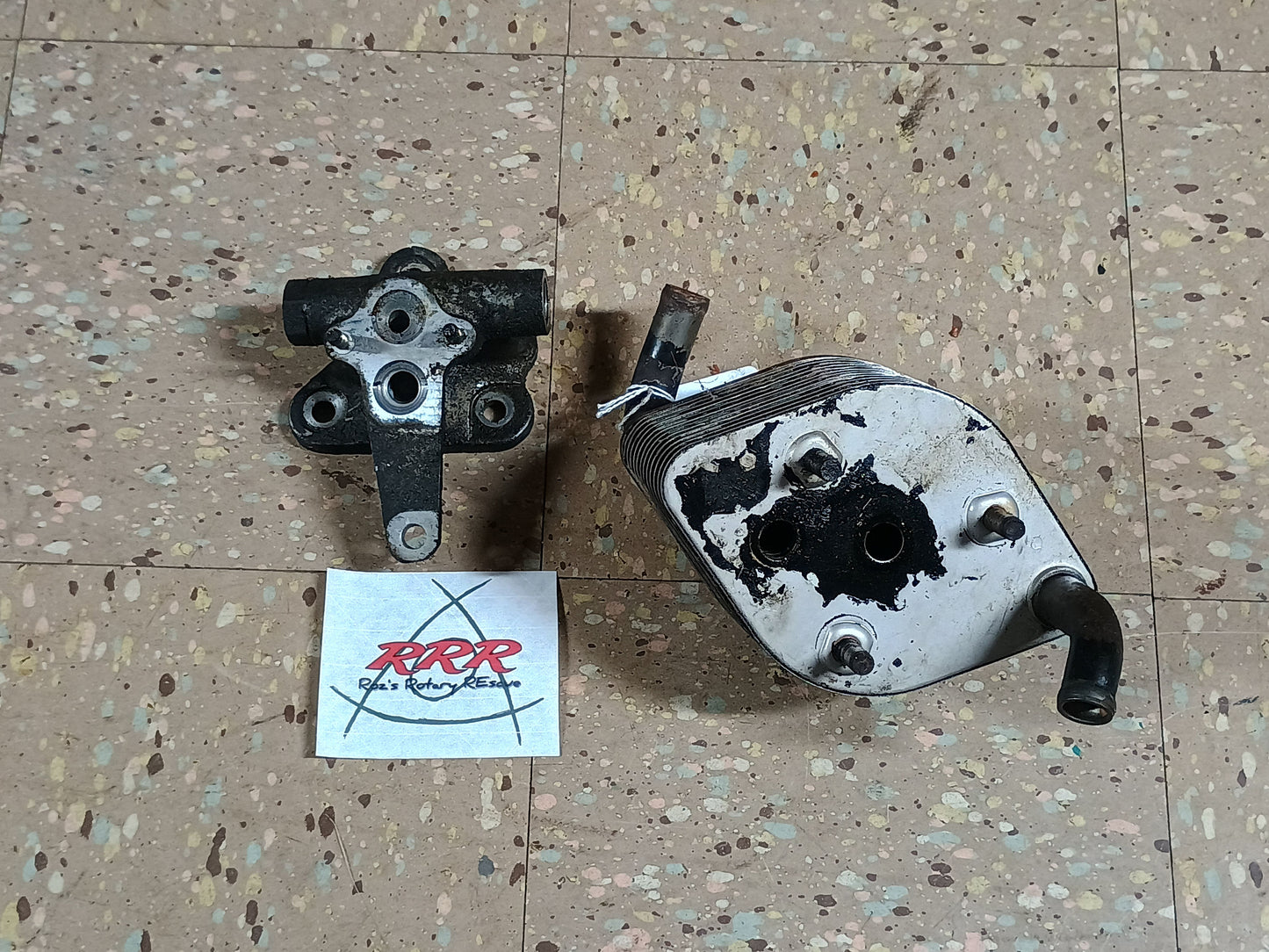 1983-1985 Mazda RX7 12A Beehive Oil Cooler & Pedestal
