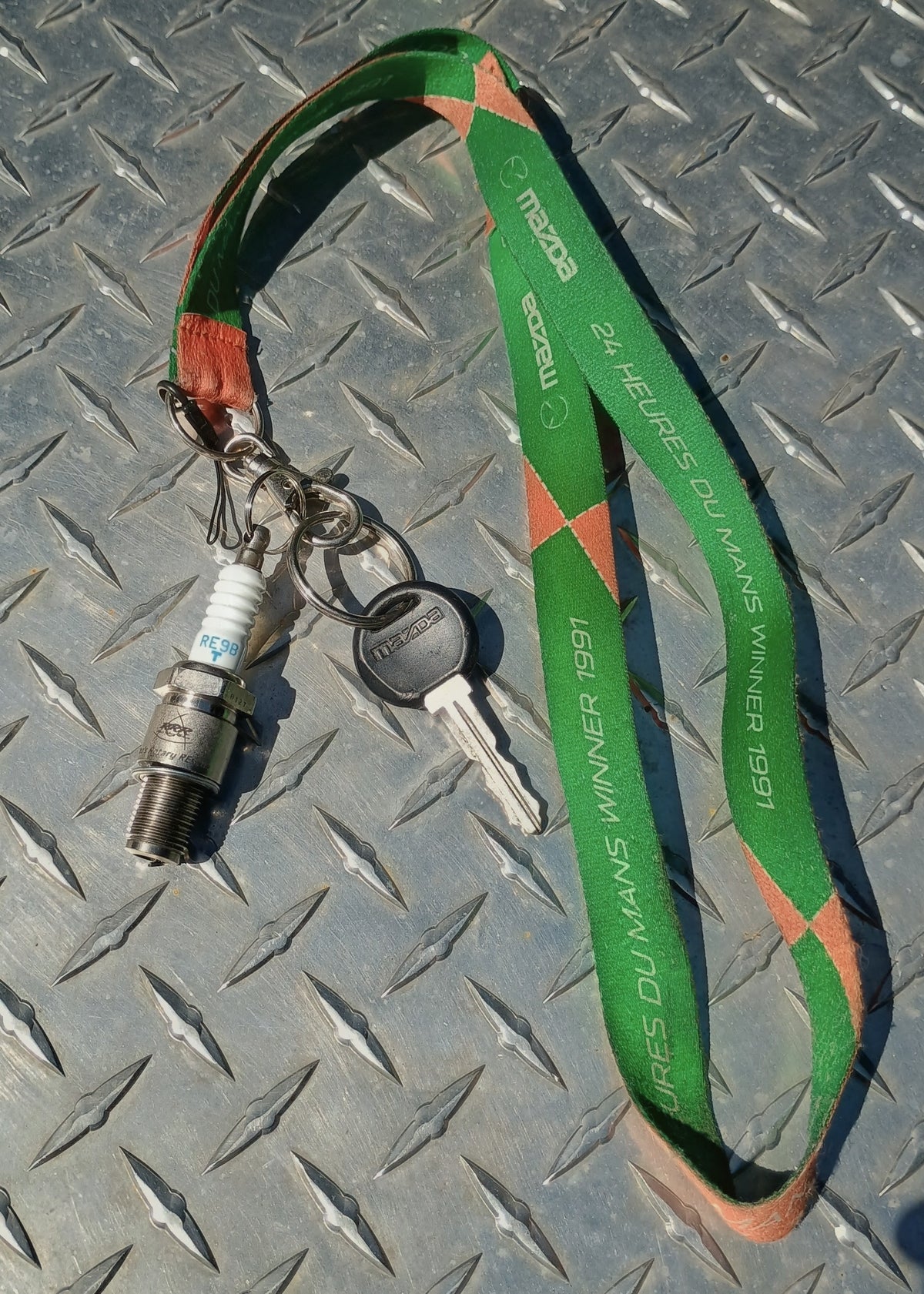 RRR RX7 Spark Plug Keychain Charm