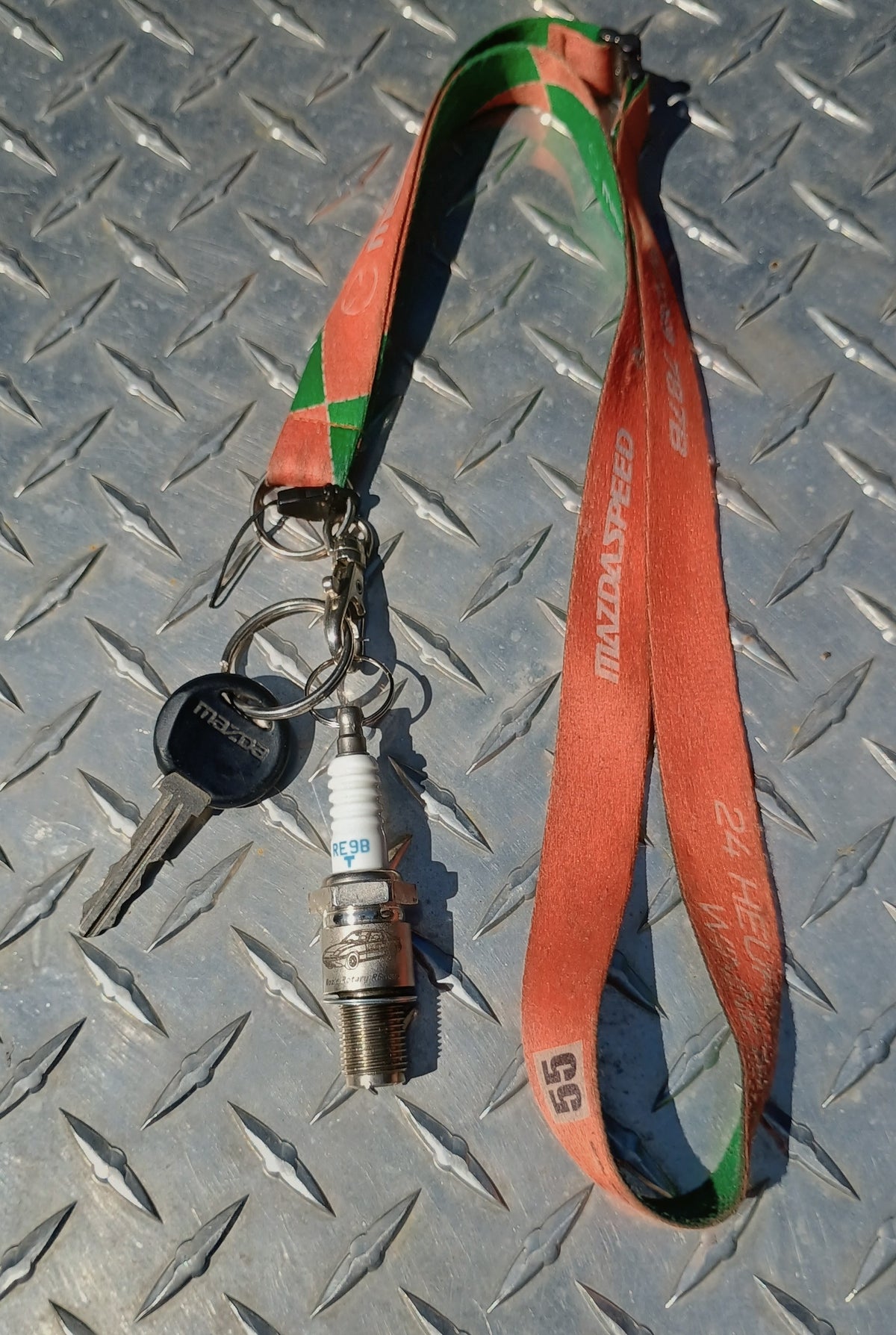 RRR RX7 Spark Plug Keychain Charm