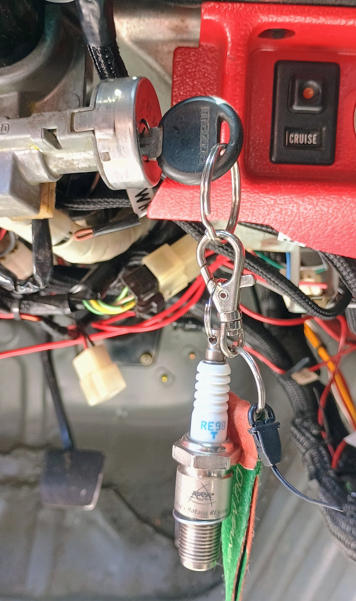 RRR RX7 Spark Plug Keychain Charm